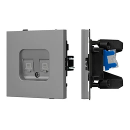 Фото #1 товара Механизм компьютерной розетки двойной SCT-TENDO-MPC2-PL-GR (RJ-45, CAT6) (Arlight, -)