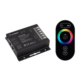 Фото #1 товара Контроллер ARL-OVAL-RGB Black (12-24V, 3x10A, ПДУ Овал, RF, RJ45) (Arlight, IP20 Металл, 3 года)