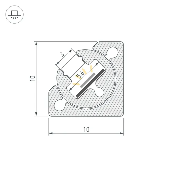 Фото #2 товара Профиль с экраном SL-KANT-H10-ROTATE-2000 IRON GREY (Arlight, Алюминий+пластик)