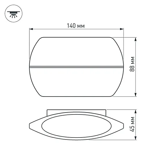 Фото #2 товара Светильник SP-WALL-VASE-S140x88-2x3W Day4000 (GR, 120 deg, 230V) (Arlight, IP54 Металл, 3 года)