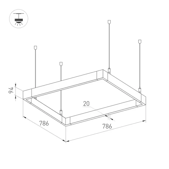 Фото #3 товара Светильник ALT-LINEAIR-QUADRAT-FLAT-UPDOWN-DIM-785-110W Day4000 (BK, 100 deg, 230V) (Arlight, IP20 Металл, 3 года)