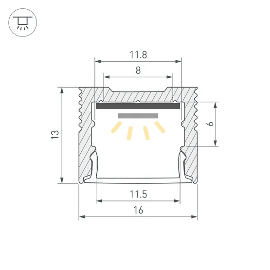 Фото #3 товара Профиль SL-SLIM-H13M-2000 BLACK (Arlight, Алюминий)