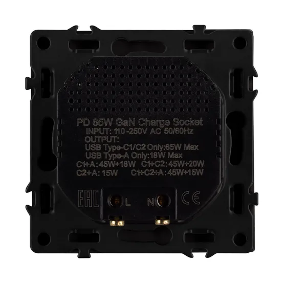 Фото #3 товара ARL NOBE USB Розетка тип А+С+С софт-тач серый базальт SCT-MUACC-SFPL-FC-GR (65W, QC3) (Arlight, -)