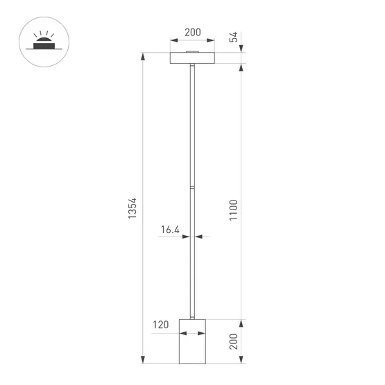 Фото #2 товара Светильник SP-SAMSARA-FLOOR-16W Warm3000 (BK, 110 deg, 230V) (Arlight, IP20 Металл, 3 года)