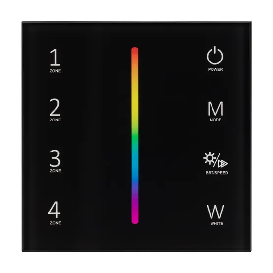 Фото #3 товара Панель Sens SMART-P30-RGBW Black (230V, 4 зоны, 2.4G) (Arlight, IP20 Пластик, 5 лет)