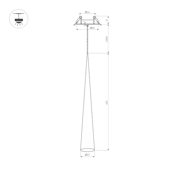 Фото #2 товара Светильник SP-STIRIA-L400-R57-5W Warm2700 (BK, 36 deg, 230V) (Arlight, IP20 Металл, 3 года)