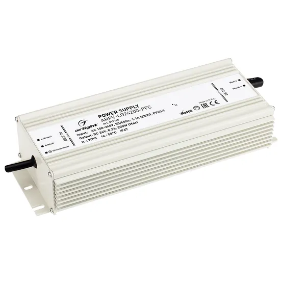 Фото товара Блок питания ARPV-LG24200-PFC (24V, 8.3A, 200W) (Arlight, IP67 Металл, 5 лет)