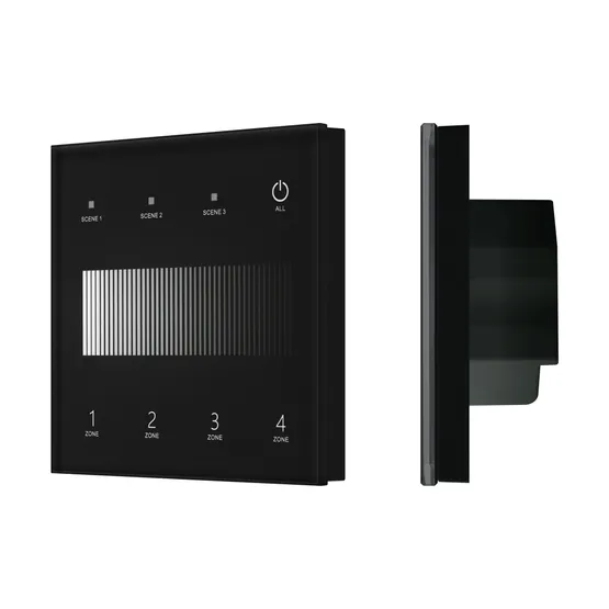 Фото товара INTELLIGENT ARLIGHT Сенсорная панель SMART-DALI-301-11-4G-3SC-DT6 Черная (230V, встраиваемая, 2.4G) (IARL, IP20 Пластик, 5 лет)