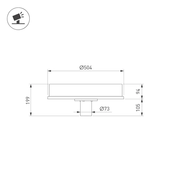 Фото #3 товара Светильник OXOR-LEIS-BUE-504x504x199-30W Day4000 (BK, 120 deg, 230V) IP66  (Arlight, -)