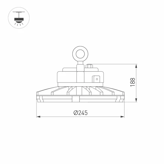 Фото #3 товара Светильник SP-FENIX-R245-100W White5000 (BK, 120 deg, 230V) (Arlight, IP65 Металл, 5 лет)