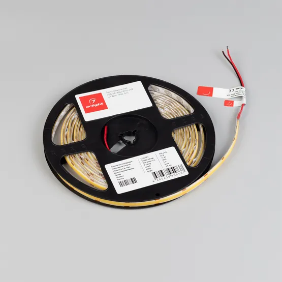 Фото #2 товара Светодиодная лента герметичная COB-SE-X544-8mm 24V Warm3000 (11 W/m, IP65, 5m) (Arlight, -)