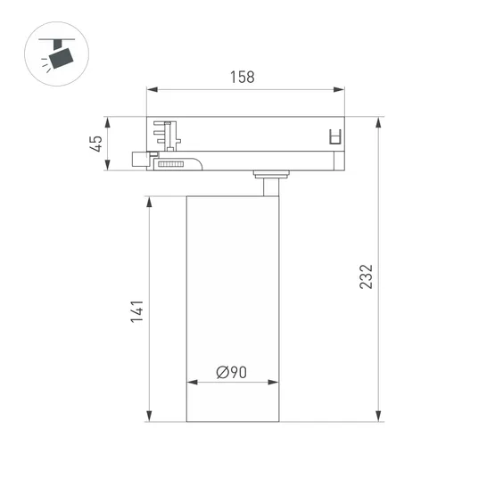 Фото #3 товара Светильник LGD-GERA-4TR-R90-30W Warm3000 (WH, 24 deg, 230V) (Arlight, IP20 Металл, 5 лет)