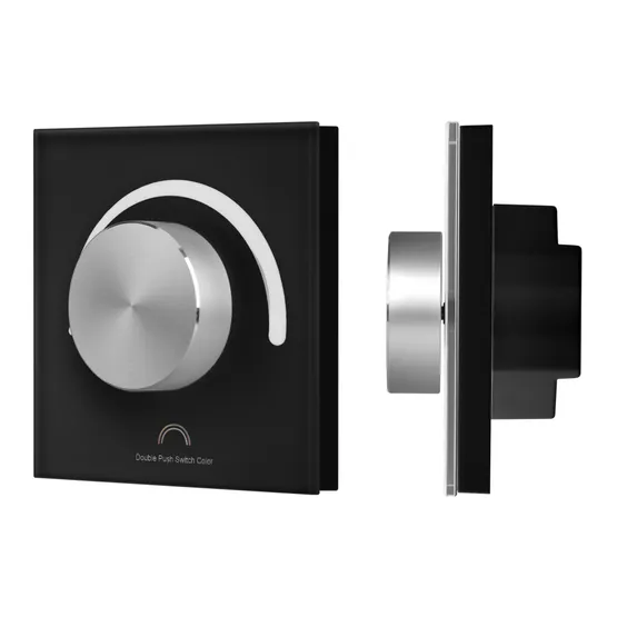 Фото товара INTELLIGENT ARLIGHT Роторная панель SMART-PWM-103-31-MULTI черный (12-48V, 3x4A, TUYA Wi-Fi, 2.4G) (IARL, IP20 Пластик, 5 лет)