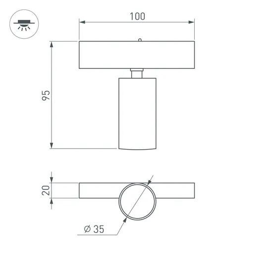 Фото #9 товара Светильник MAG-SPOT-25-R65-5W Warm3000 (BK, 30 deg, 24V) (Arlight, IP20 Металл, 3 года)