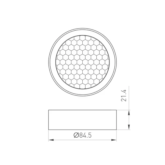 Фото #2 товара Фильтр сетчатый с посадочным кольцом LGD-HONEYCOMB-RING-R85 (BK) (Arlight, Металл)