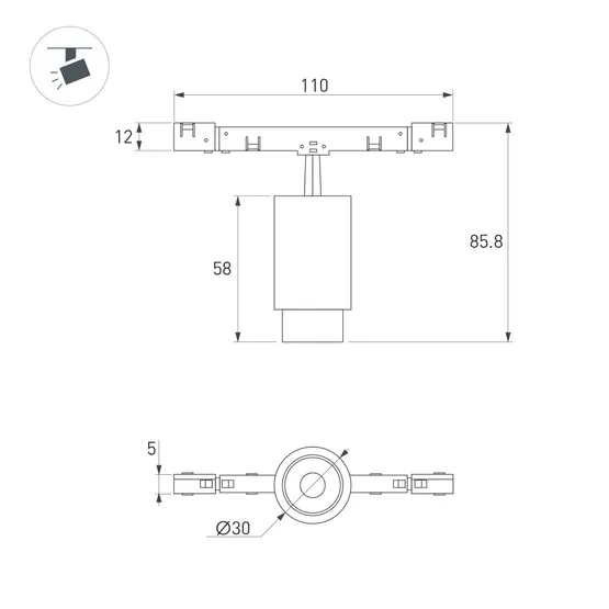Фото #4 товара Светильник MAG-MICROCOSM-SPOT-ZOOM-R30-2W Warm3000 (WH, 15-45 deg, 24V) (Arlight, IP20 Металл, 5 лет)