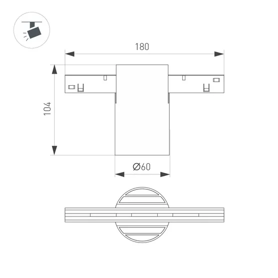 Фото #4 товара Светильник MAG-ORIENT-AXIO-R60-15W Warm3000 (BK, 24 deg, 48V) (Arlight, IP20 Металл, 5 лет)
