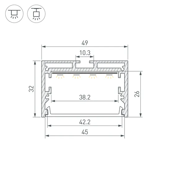 Фото #3 товара Профиль SL-LINE-4932-3000 ANOD (BY) (Arlight, Алюминий)