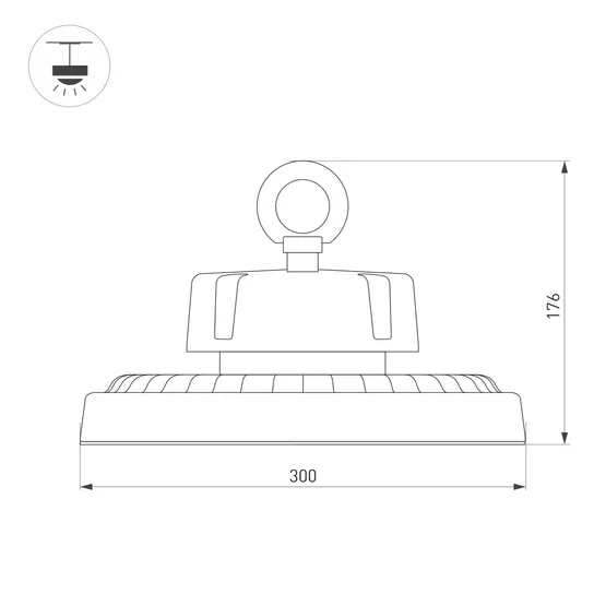 Фото #3 товара Светильник SP-ERCON-R300-200W White5000 (BK, 60 deg, 230V) (Arlight, IP65 Металл, 5 лет)